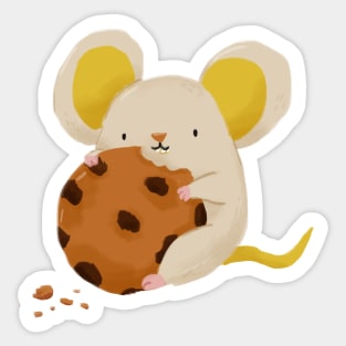 Cute Mouse with Chocolate Chip Cookie Sticker